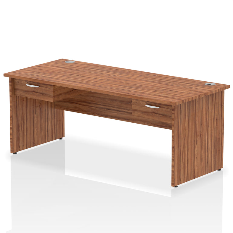 Impulse Panel End Straight Office Desk Frame, 1600/1800mm, Choice of Colours, 2 Fixed 1-Drawer Pedestals, Durable MFC, 10 Year Warranty, Self Assembly