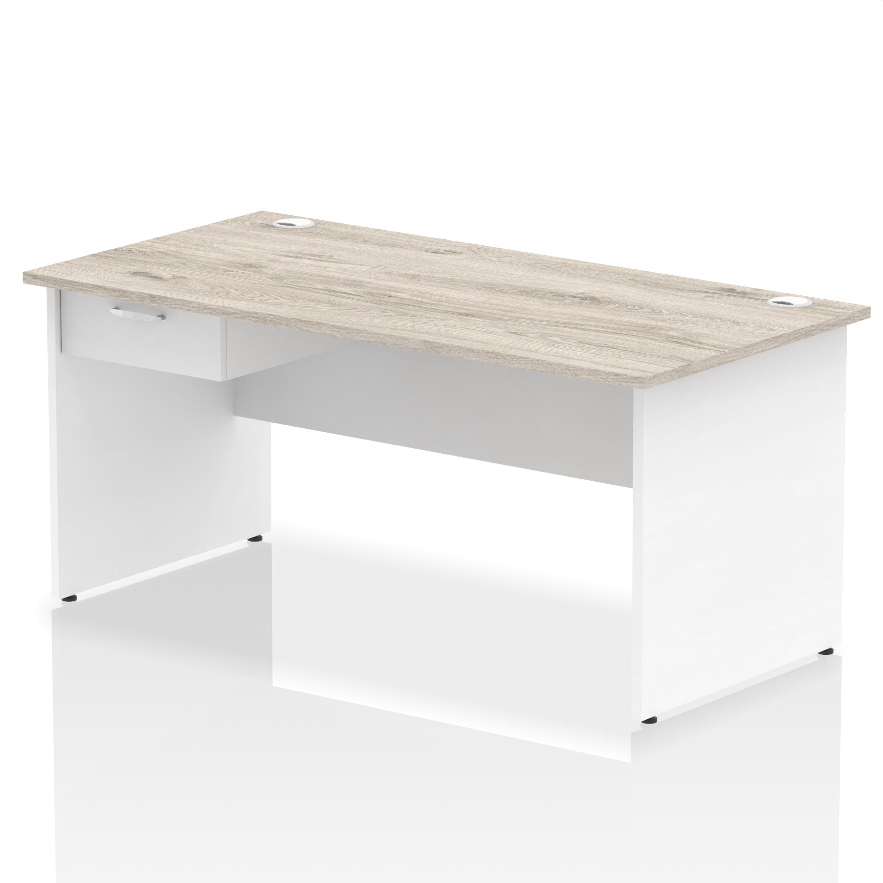 Impulse Panel End Straight Desk with 1 Drawer Pedestal, Multiple Colours, Widths 1200–1800mm, Durable MFC, Panel End Frame, 10 Year Warranty, Self-Assembly