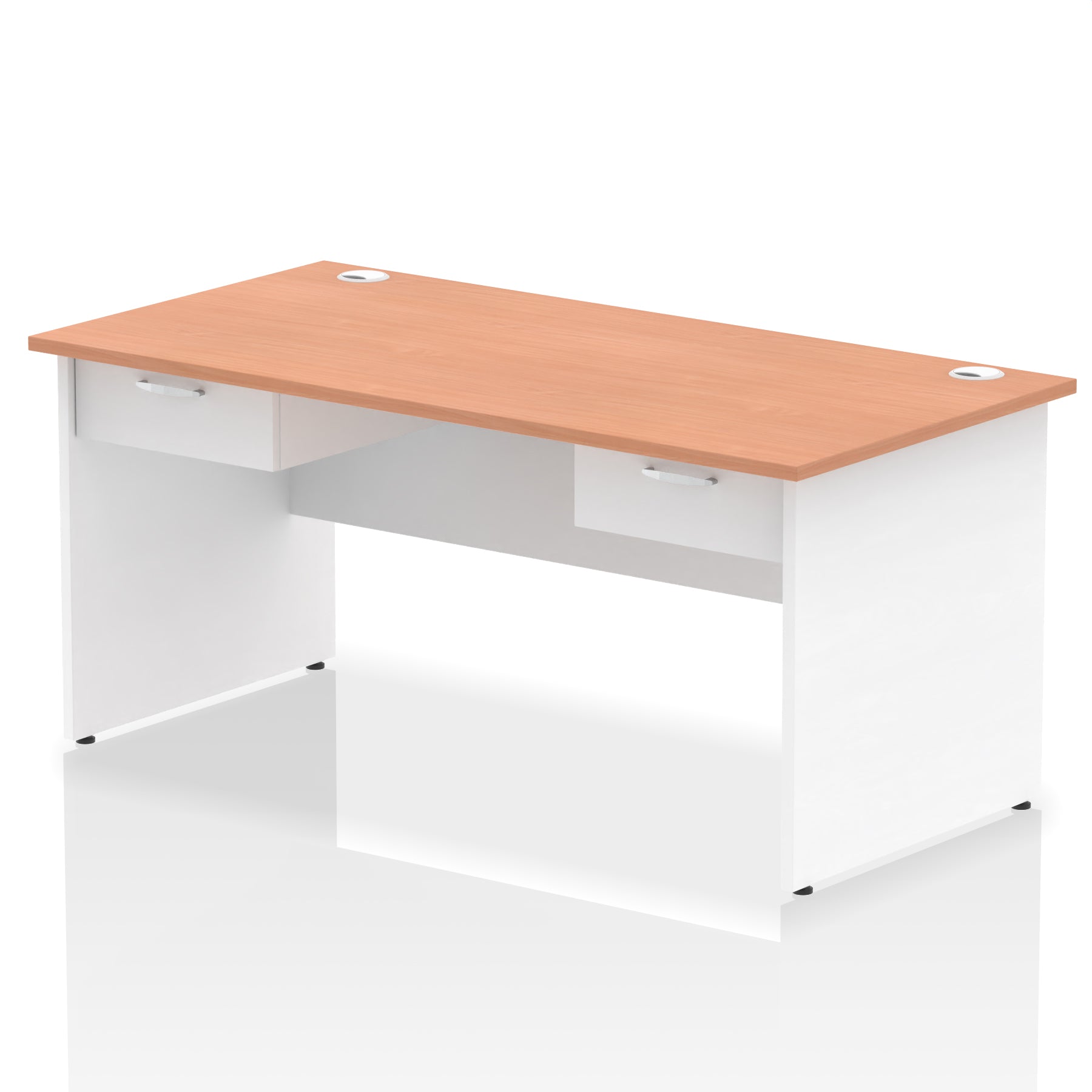 Impulse Panel End Straight Office Desk Frame, 1600/1800mm, Choice of Colours, 2 Fixed 1-Drawer Pedestals, Durable MFC, 10 Year Warranty, Self Assembly