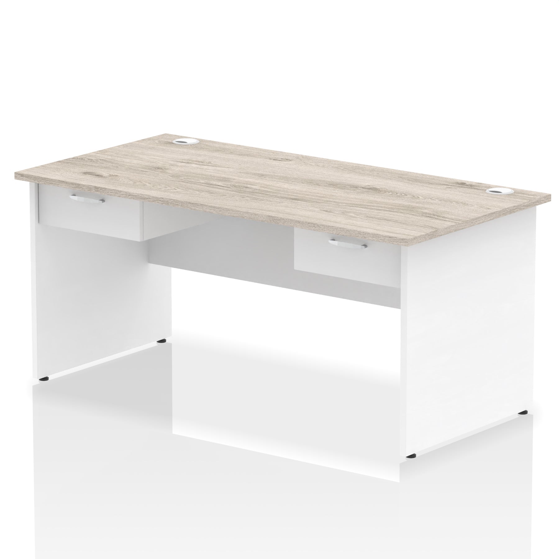 Impulse Panel End Straight Office Desk Frame, 1600/1800mm, Choice of Colours, 2 Fixed 1-Drawer Pedestals, Durable MFC, 10 Year Warranty, Self Assembly
