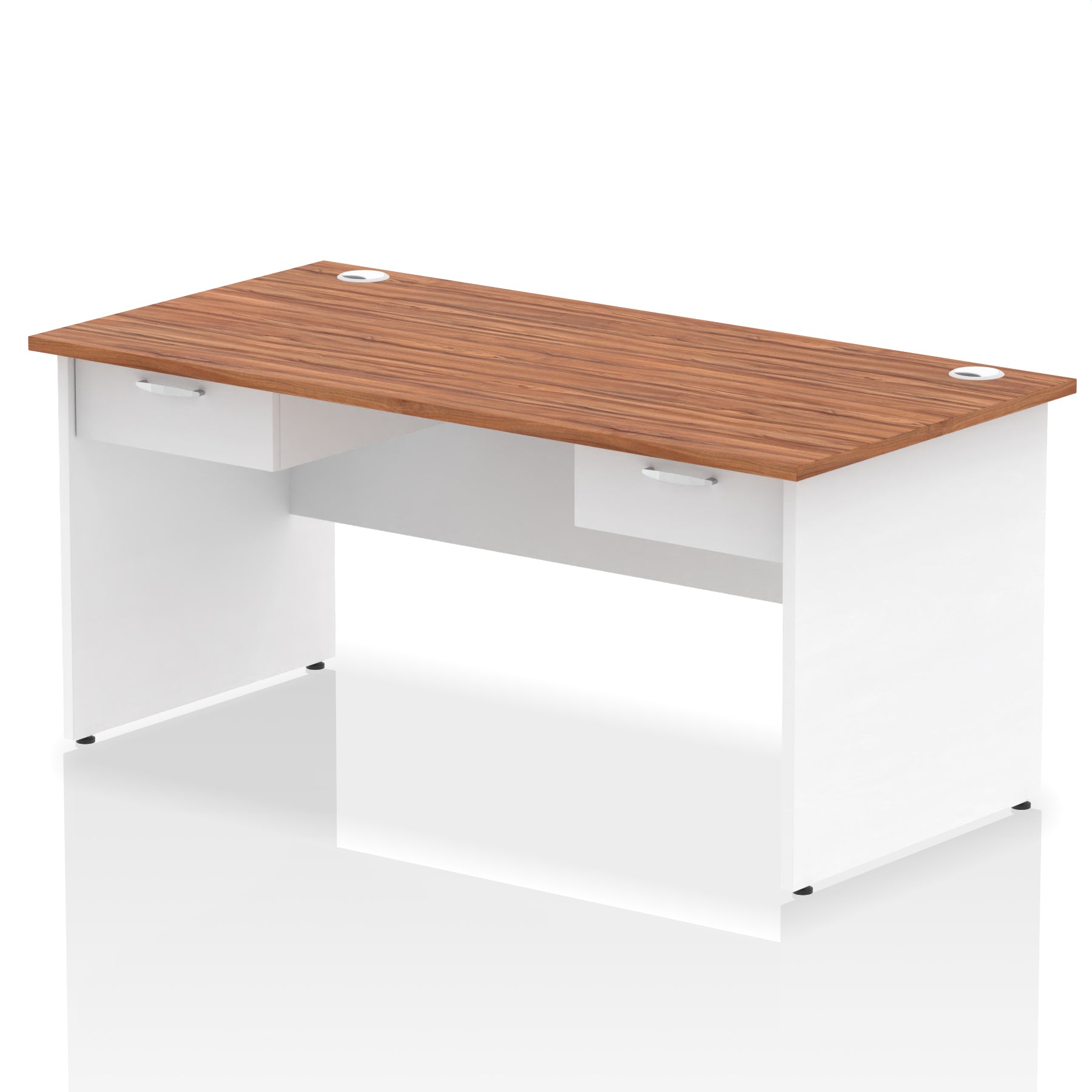 Impulse Panel End Straight Office Desk Frame, 1600/1800mm, Choice of Colours, 2 Fixed 1-Drawer Pedestals, Durable MFC, 10 Year Warranty, Self Assembly