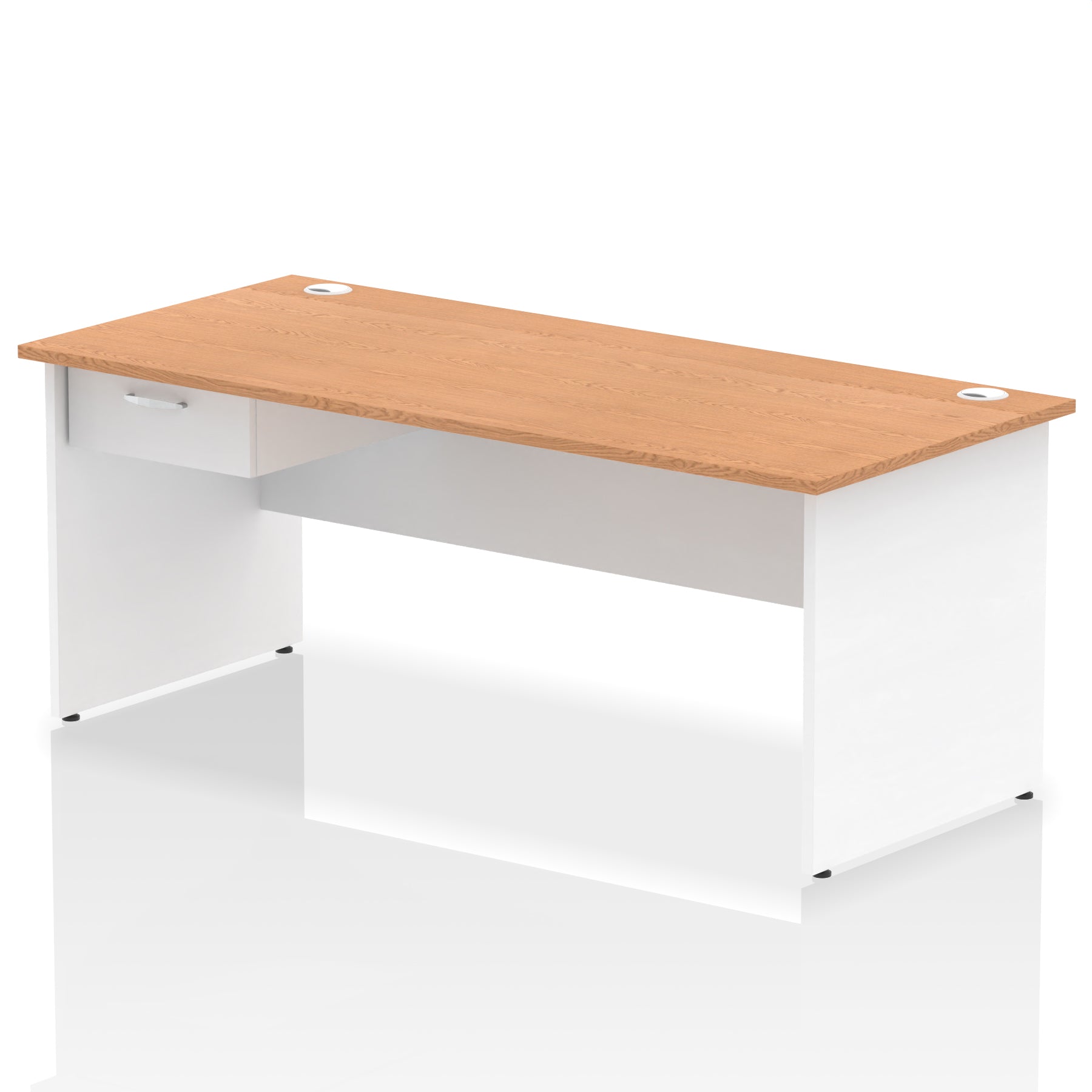 Impulse Panel End Straight Desk with 1 Drawer Pedestal, Multiple Colours, Widths 1200–1800mm, Durable MFC, Panel End Frame, 10 Year Warranty, Self-Assembly
