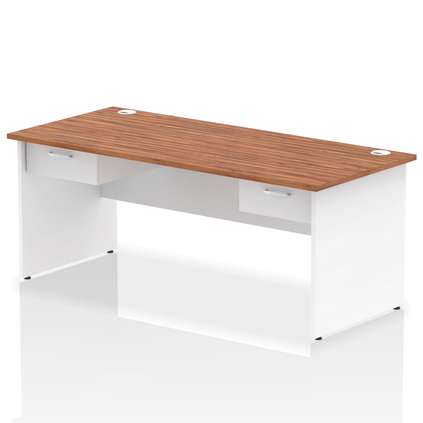Impulse Panel End Straight Office Desk Frame, 1600/1800mm, Choice of Colours, 2 Fixed 1-Drawer Pedestals, Durable MFC, 10 Year Warranty, Self Assembly