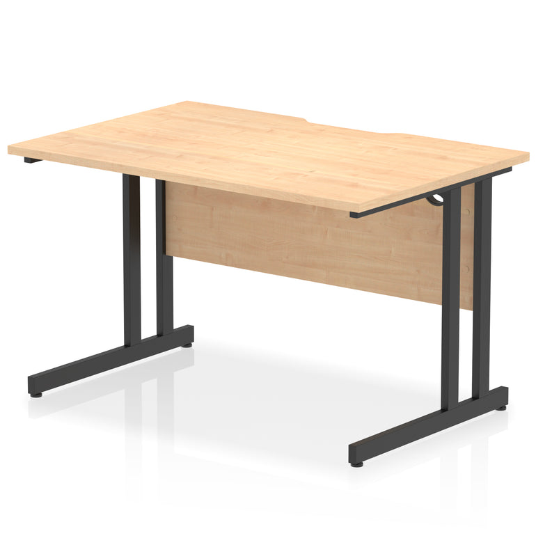 Impulse 1200mm Scalloped Edge Straight Office Desk – Cantilever Legs, Multiple Top & Frame Colours, Durable MFC, 10 Year Warranty, Self Assembly