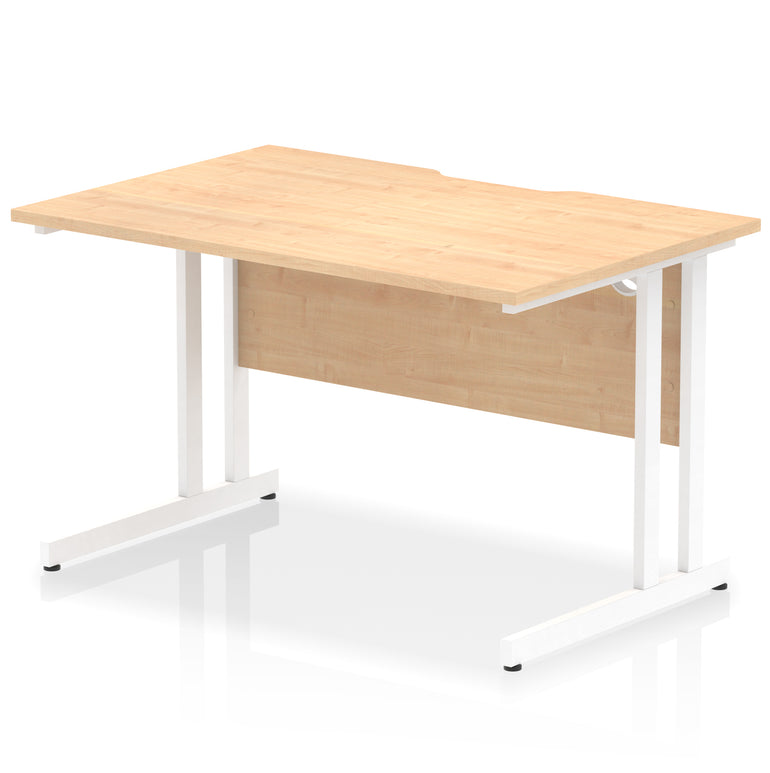 Impulse 1200mm Scalloped Edge Straight Office Desk – Cantilever Legs, Multiple Top & Frame Colours, Durable MFC, 10 Year Warranty, Self Assembly