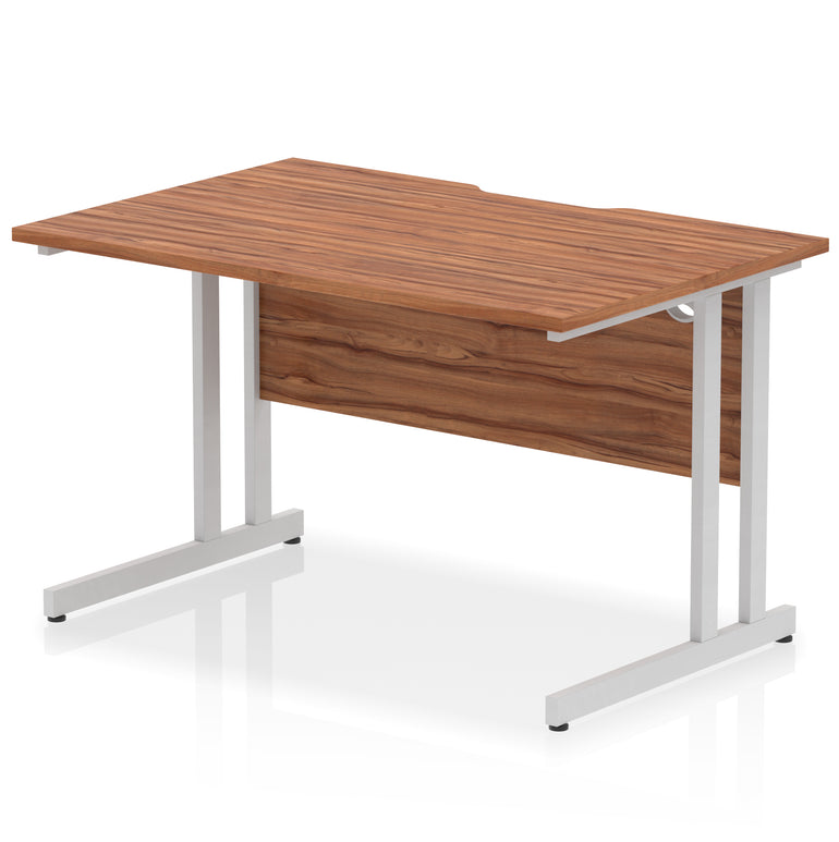 Impulse 1200mm Scalloped Edge Straight Office Desk – Cantilever Legs, Multiple Top & Frame Colours, Durable MFC, 10 Year Warranty, Self Assembly