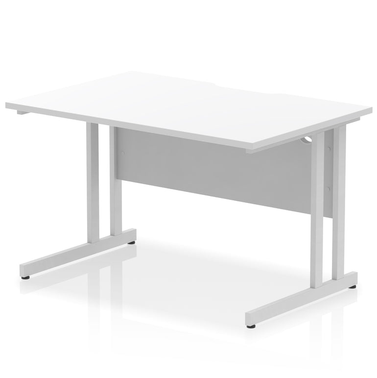 Impulse 1200mm Scalloped Edge Straight Office Desk – Cantilever Legs, Multiple Top & Frame Colours, Durable MFC, 10 Year Warranty, Self Assembly