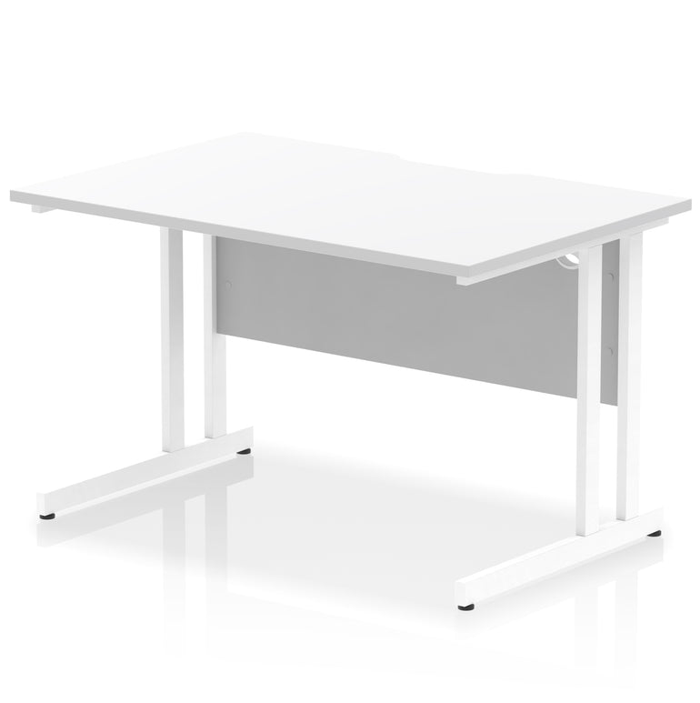 Impulse 1200mm Scalloped Edge Straight Office Desk – Cantilever Legs, Multiple Top & Frame Colours, Durable MFC, 10 Year Warranty, Self Assembly