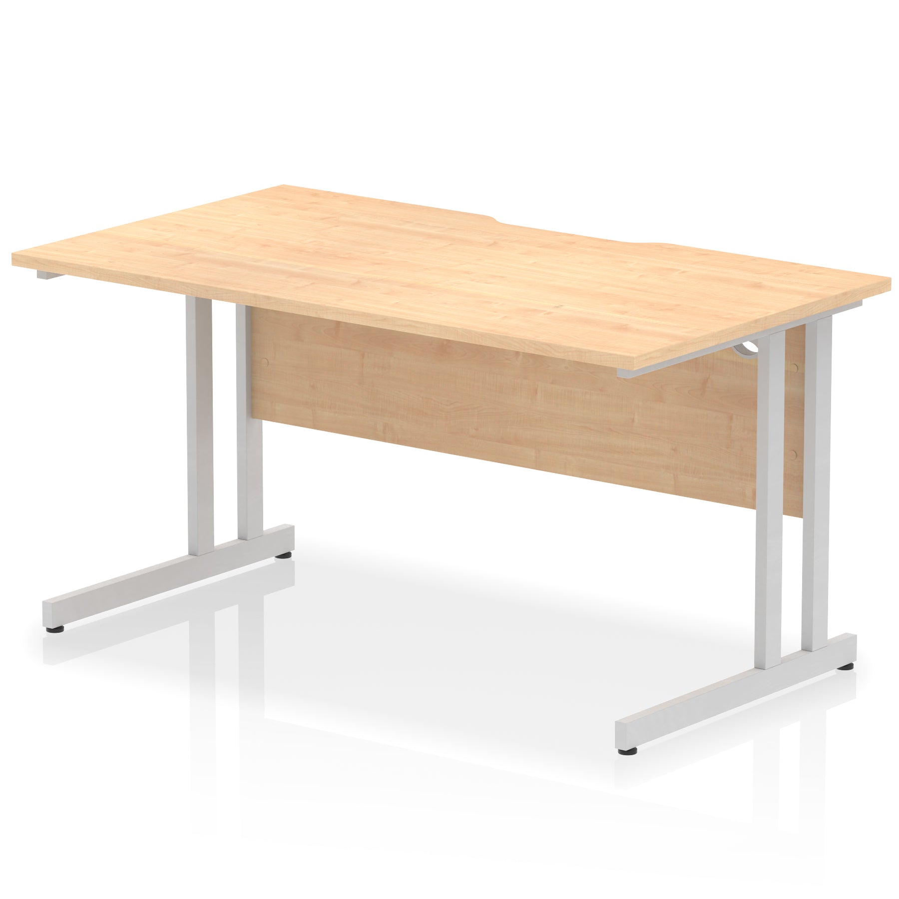 Impulse Scalloped Edge 1400mm Straight Desk – Multiple Wood & Frame Colours, Cantilever Leg, Durable MFC, Self-Assembly, 10 Year Warranty – Office Computer Workstation
