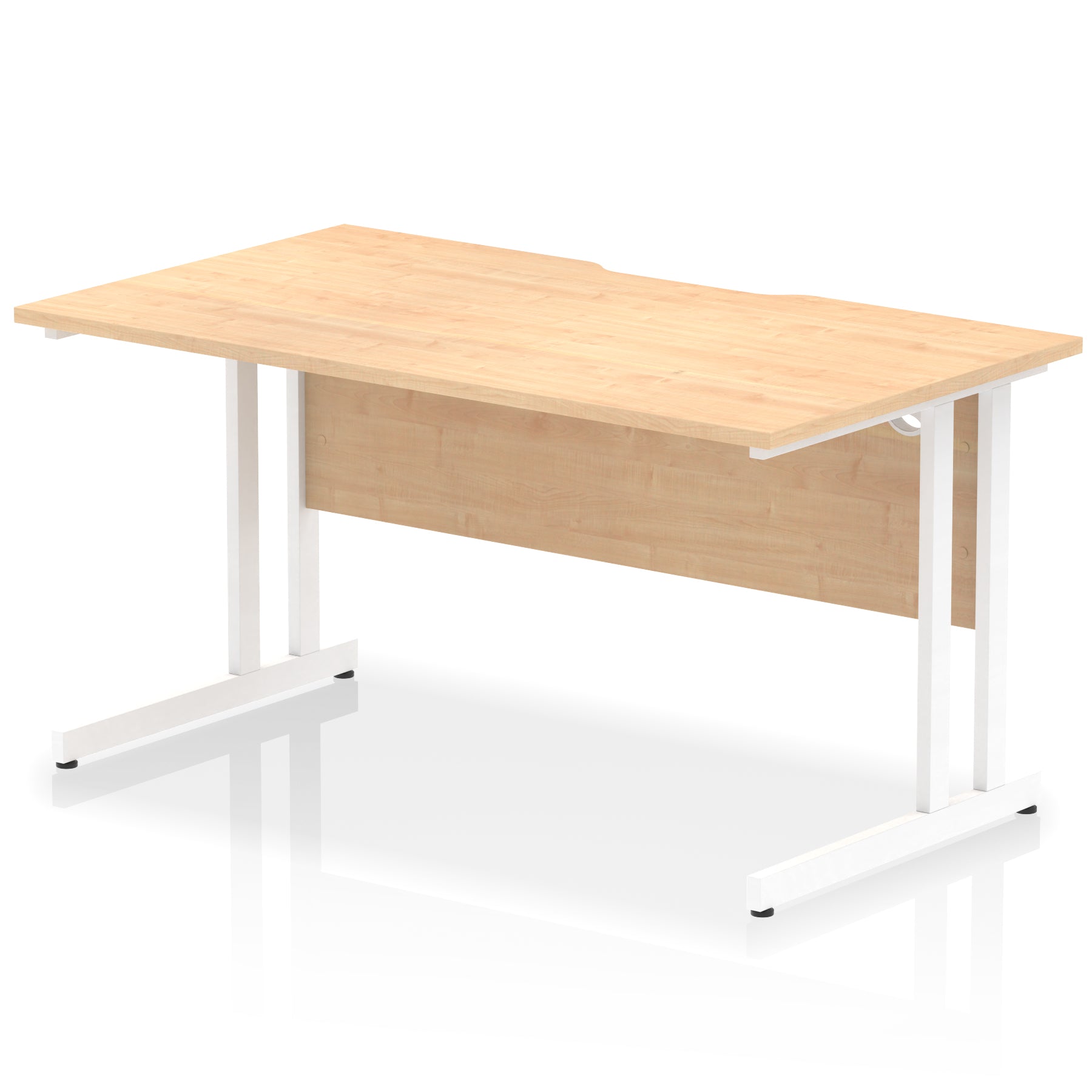 Impulse Scalloped Edge 1400mm Straight Desk – Multiple Wood & Frame Colours, Cantilever Leg, Durable MFC, Self-Assembly, 10 Year Warranty – Office Computer Workstation