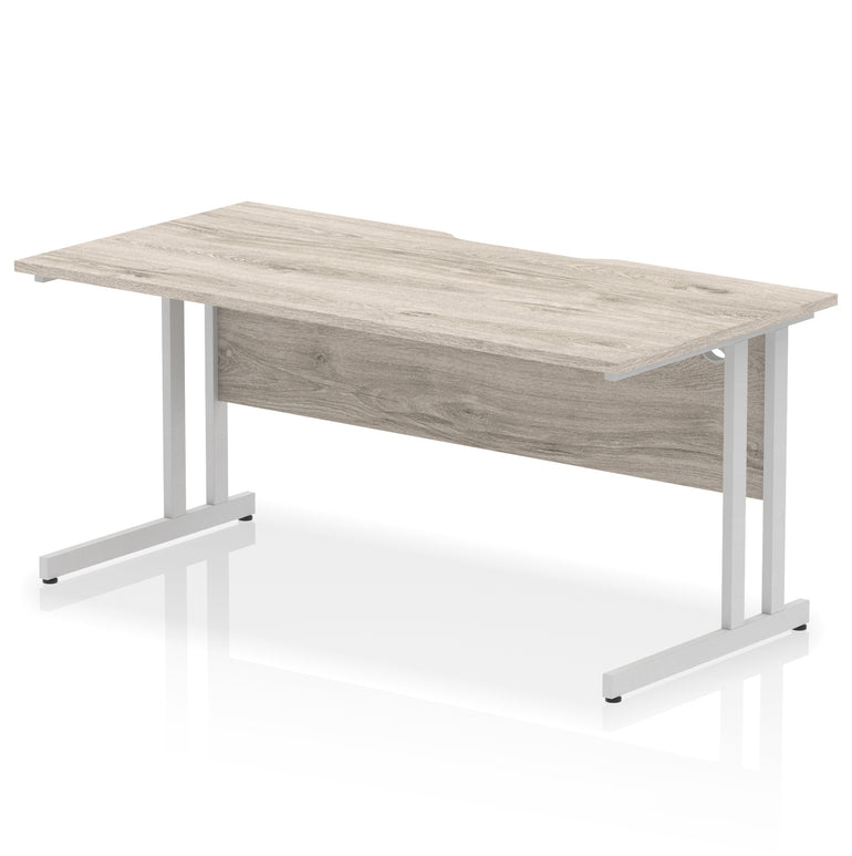 Impulse 1600mm Scalloped Edge Straight Office Desk – Cantilever Leg, Multiple Top & Leg Colours, MFC, Self Assembly, 10 Year Warranty