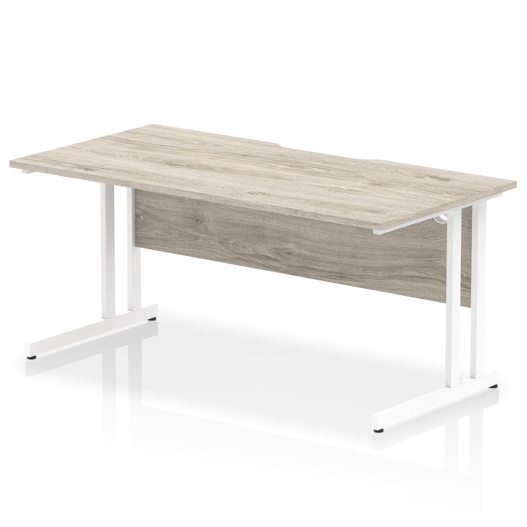 Impulse 1600mm Scalloped Edge Straight Office Desk – Cantilever Leg, Multiple Top & Leg Colours, MFC, Self Assembly, 10 Year Warranty