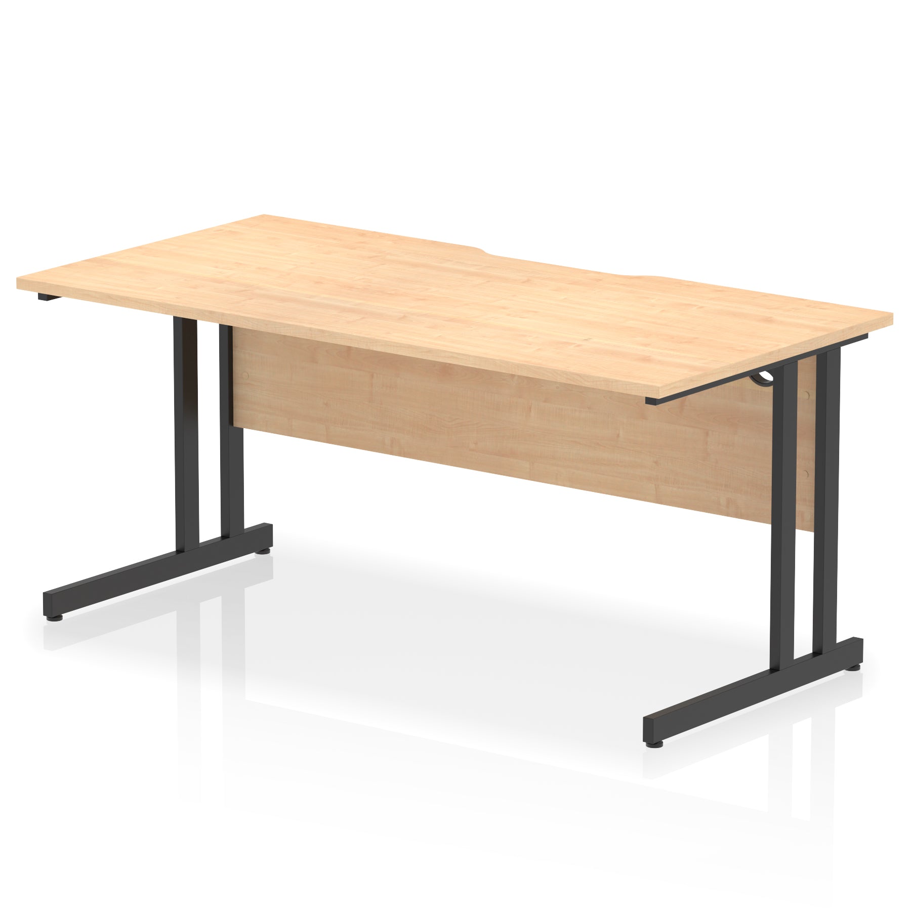 Impulse 1600mm Scalloped Edge Straight Office Desk – Cantilever Leg, Multiple Top & Leg Colours, MFC, Self Assembly, 10 Year Warranty