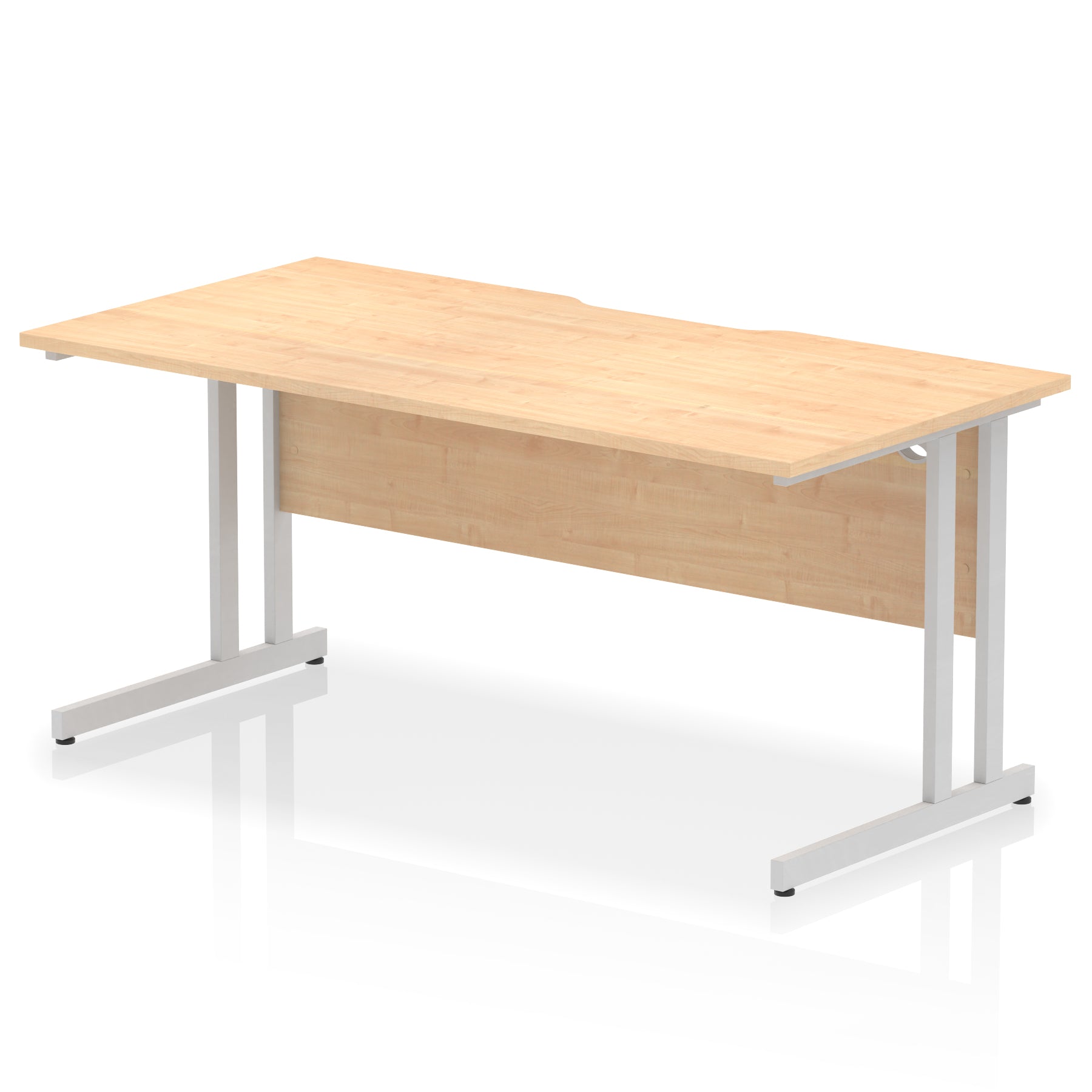 Impulse 1600mm Scalloped Edge Straight Office Desk – Cantilever Leg, Multiple Top & Leg Colours, MFC, Self Assembly, 10 Year Warranty