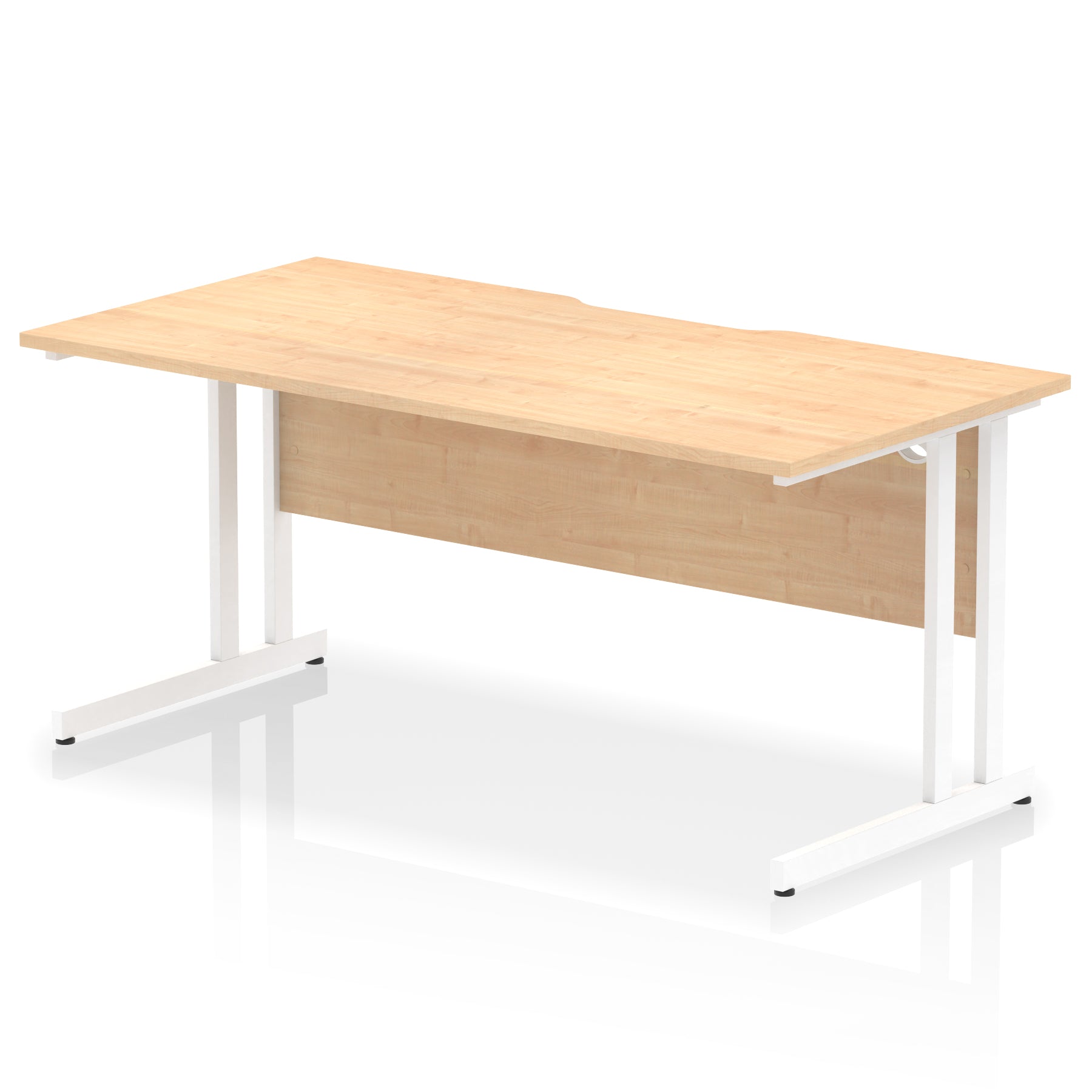 Impulse 1600mm Scalloped Edge Straight Office Desk – Cantilever Leg, Multiple Top & Leg Colours, MFC, Self Assembly, 10 Year Warranty