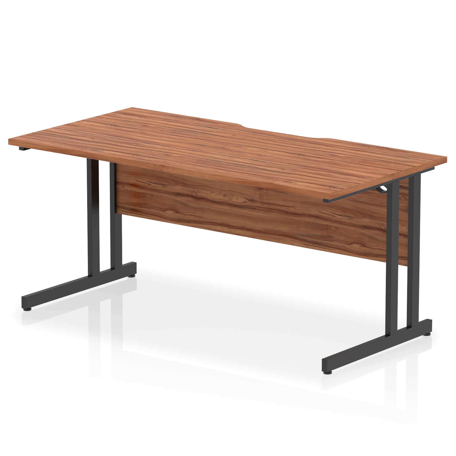 Impulse 1600mm Scalloped Edge Straight Office Desk – Cantilever Leg, Multiple Top & Leg Colours, MFC, Self Assembly, 10 Year Warranty