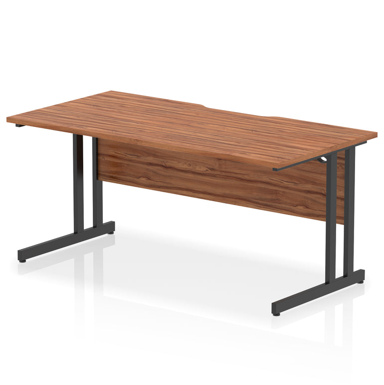 Impulse 1600mm Scalloped Edge Straight Office Desk – Cantilever Leg, Multiple Top & Leg Colours, MFC, Self Assembly, 10 Year Warranty