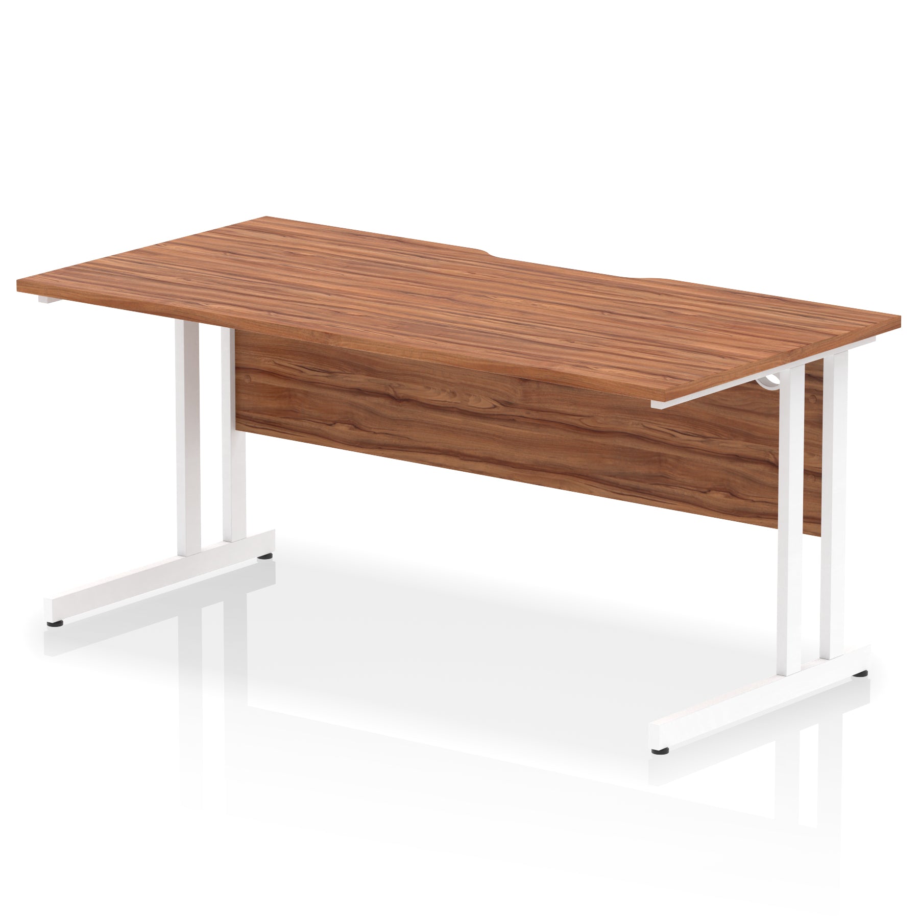 Impulse 1600mm Scalloped Edge Straight Office Desk – Cantilever Leg, Multiple Top & Leg Colours, MFC, Self Assembly, 10 Year Warranty
