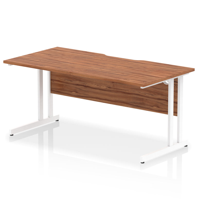 Impulse 1600mm Scalloped Edge Straight Office Desk – Cantilever Leg, Multiple Top & Leg Colours, MFC, Self Assembly, 10 Year Warranty