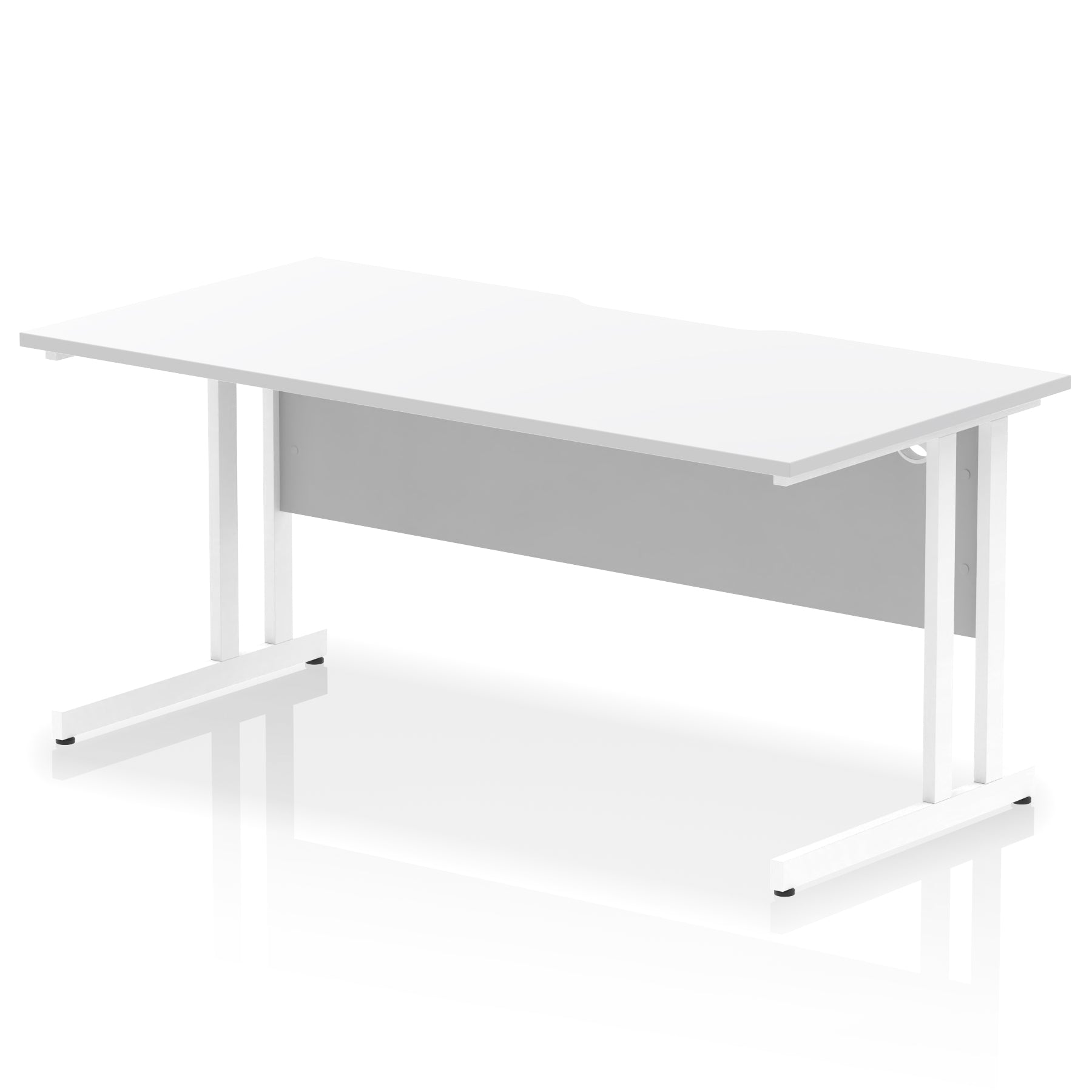 Impulse 1600mm Scalloped Edge Straight Office Desk – Cantilever Leg, Multiple Top & Leg Colours, MFC, Self Assembly, 10 Year Warranty