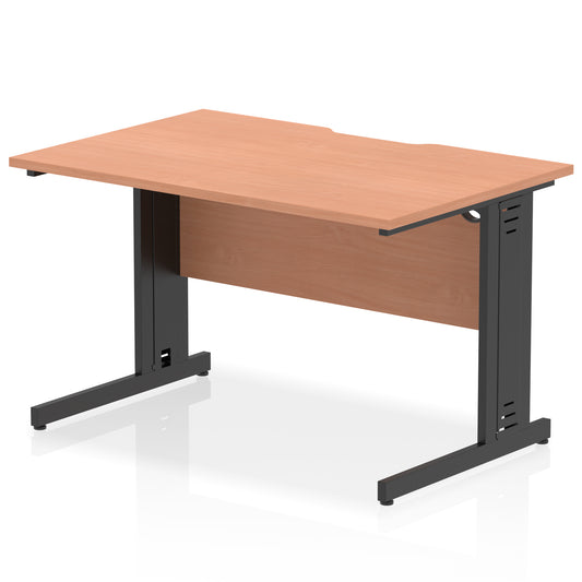 Impulse 1200mm Scalloped Edge Straight Office Desk with Cable Managed Legs, Multiple Desktop & Leg Colours, MFC, Self Assembly, 10 Year Warranty