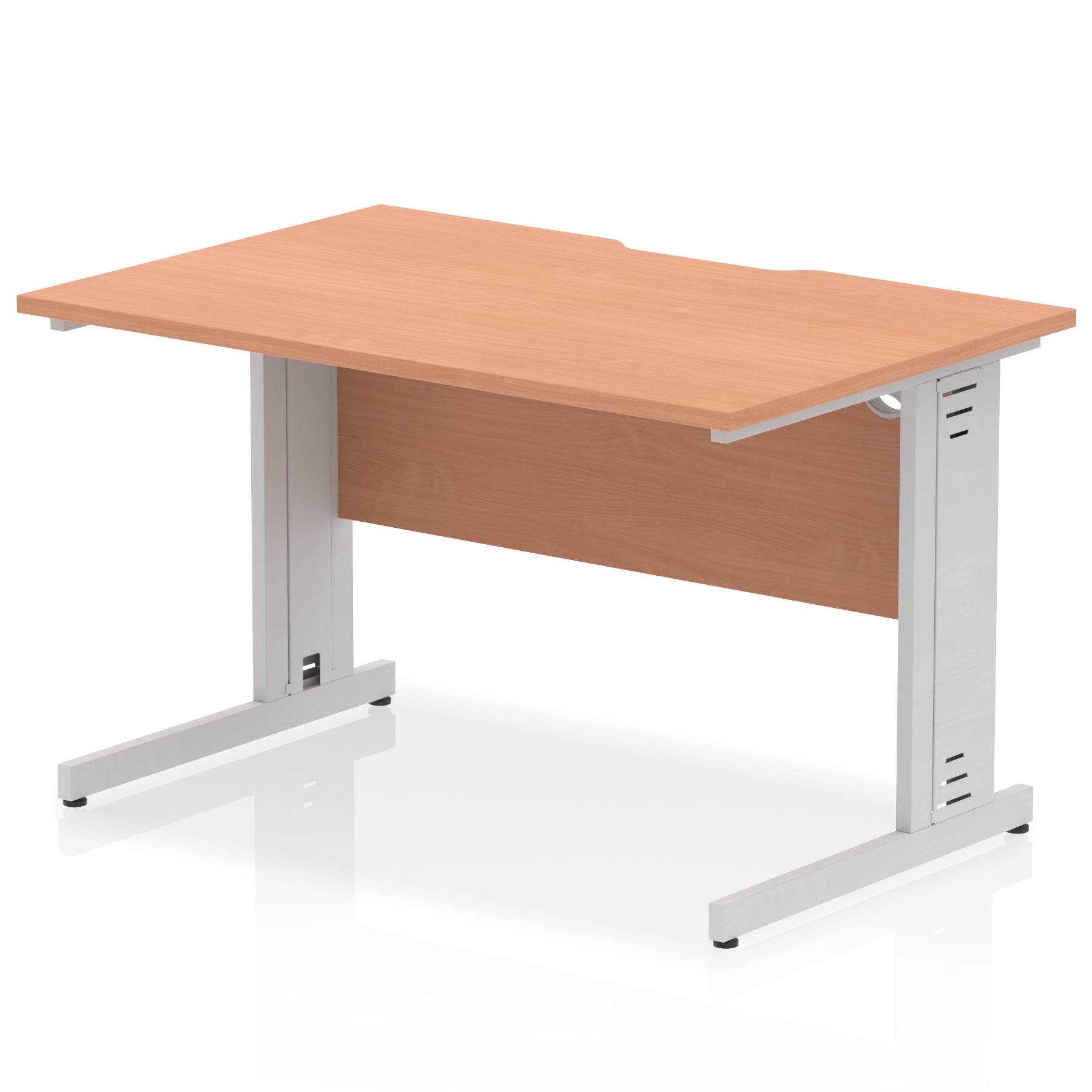 Impulse 1200mm Scalloped Edge Straight Office Desk with Cable Managed Legs, Multiple Desktop & Leg Colours, MFC, Self Assembly, 10 Year Warranty