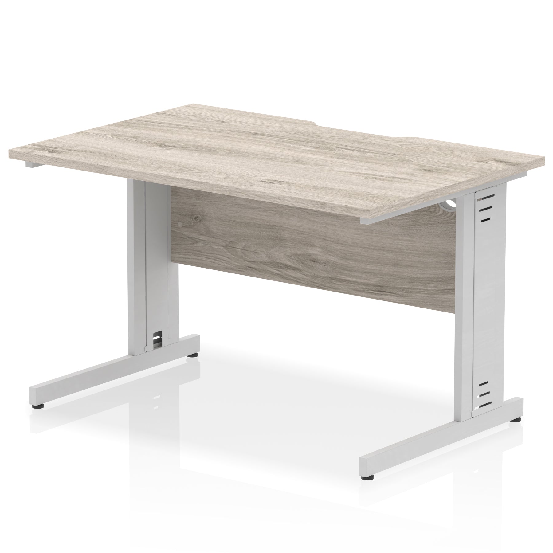 Impulse 1200mm Scalloped Edge Straight Office Desk with Cable Managed Legs, Multiple Desktop & Leg Colours, MFC, Self Assembly, 10 Year Warranty