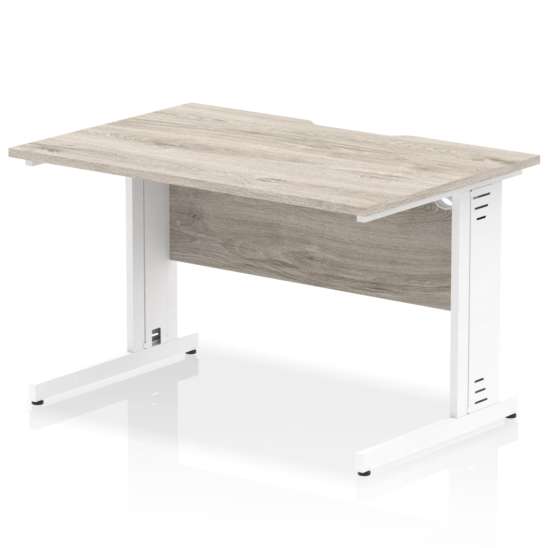 Impulse 1200mm Scalloped Edge Straight Office Desk with Cable Managed Legs, Multiple Desktop & Leg Colours, MFC, Self Assembly, 10 Year Warranty