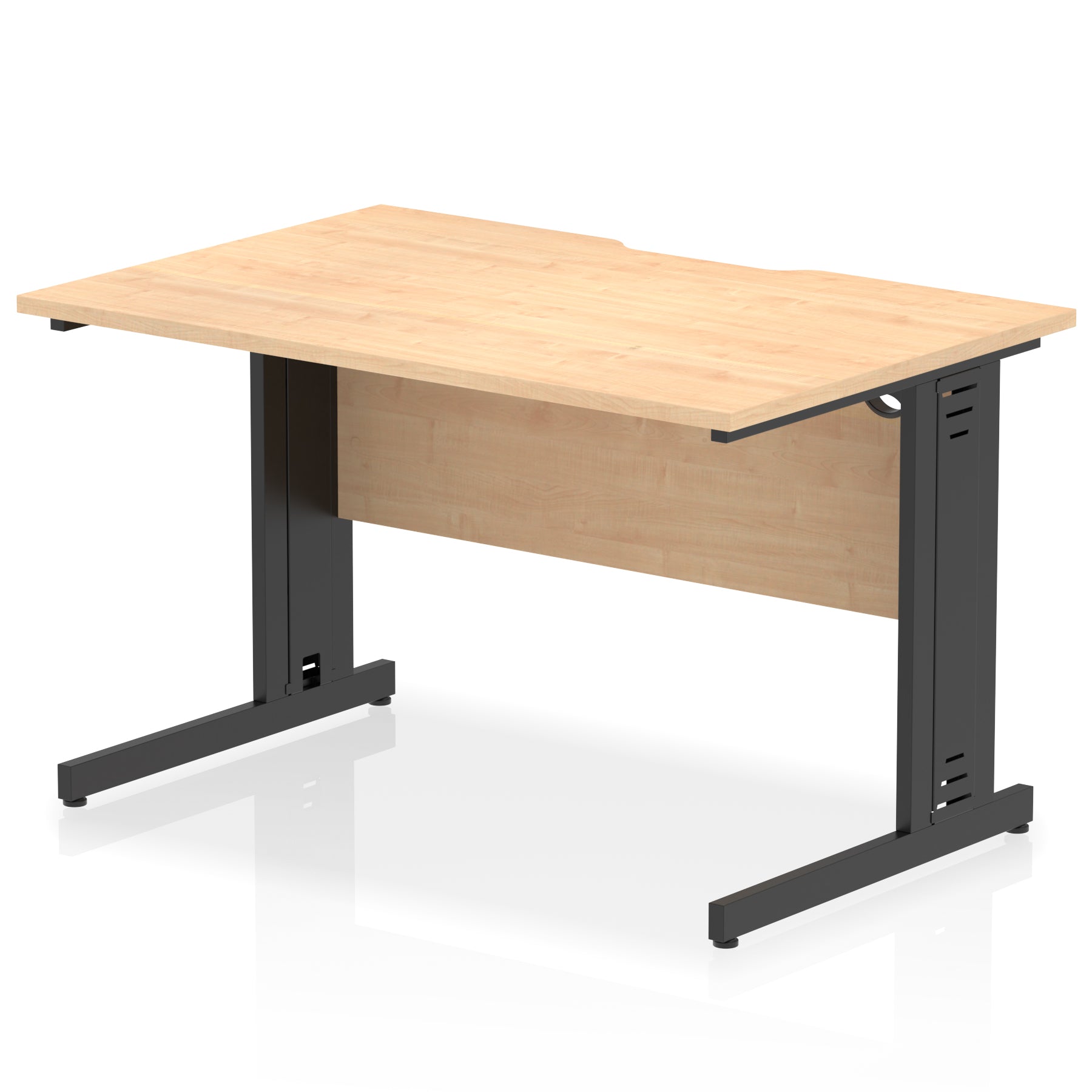 Impulse 1200mm Scalloped Edge Straight Office Desk with Cable Managed Legs, Multiple Desktop & Leg Colours, MFC, Self Assembly, 10 Year Warranty