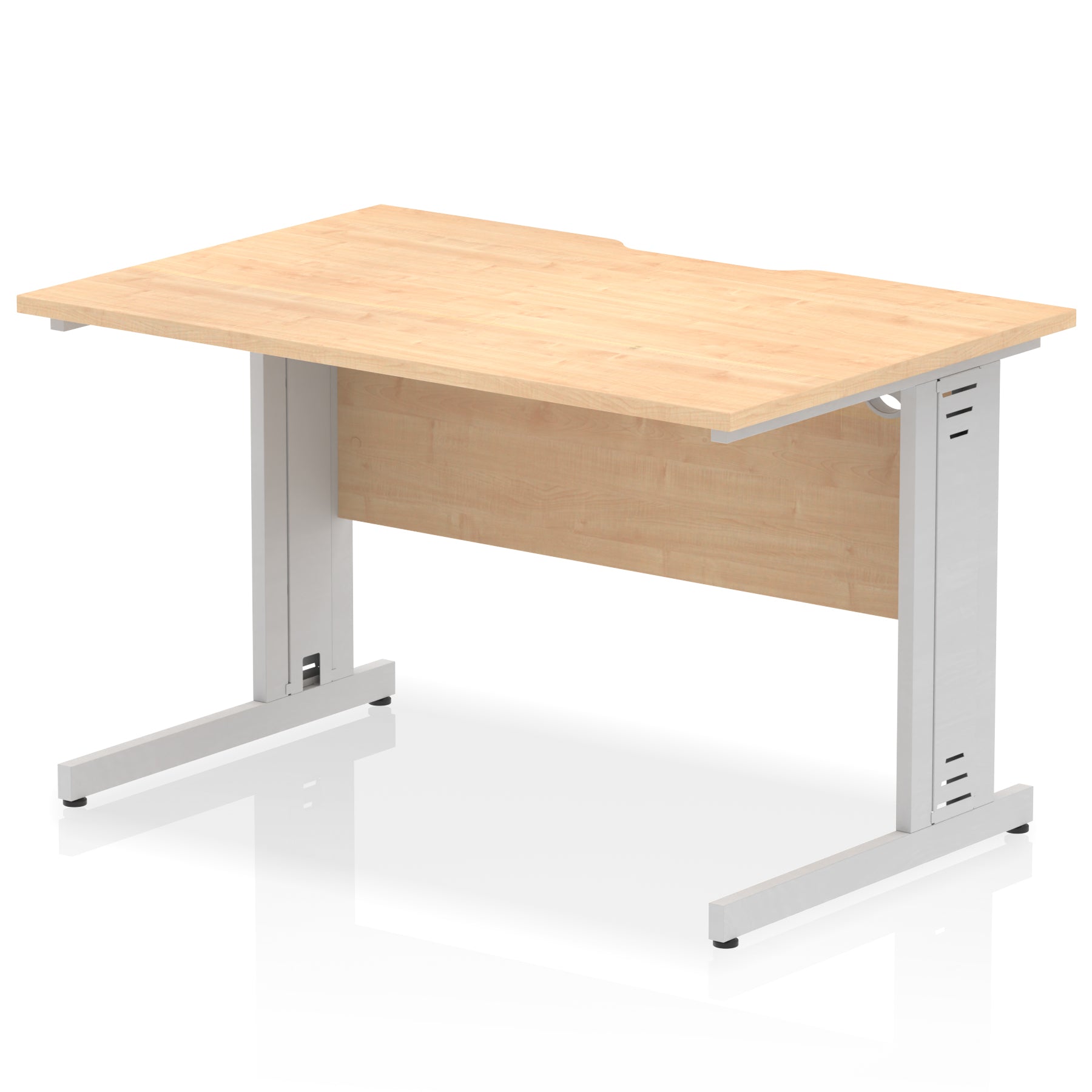 Impulse 1200mm Scalloped Edge Straight Office Desk with Cable Managed Legs, Multiple Desktop & Leg Colours, MFC, Self Assembly, 10 Year Warranty