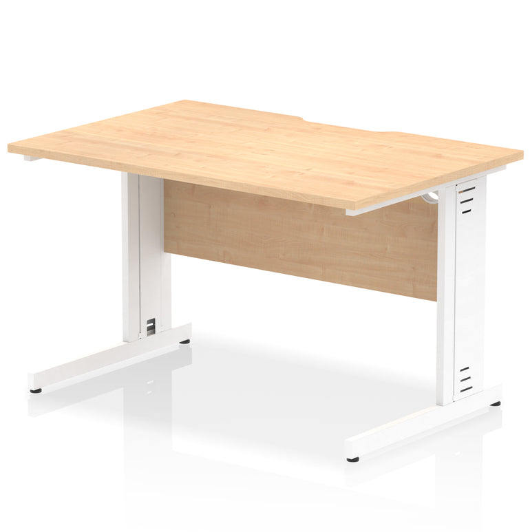 Impulse 1200mm Scalloped Edge Straight Office Desk with Cable Managed Legs, Multiple Desktop & Leg Colours, MFC, Self Assembly, 10 Year Warranty