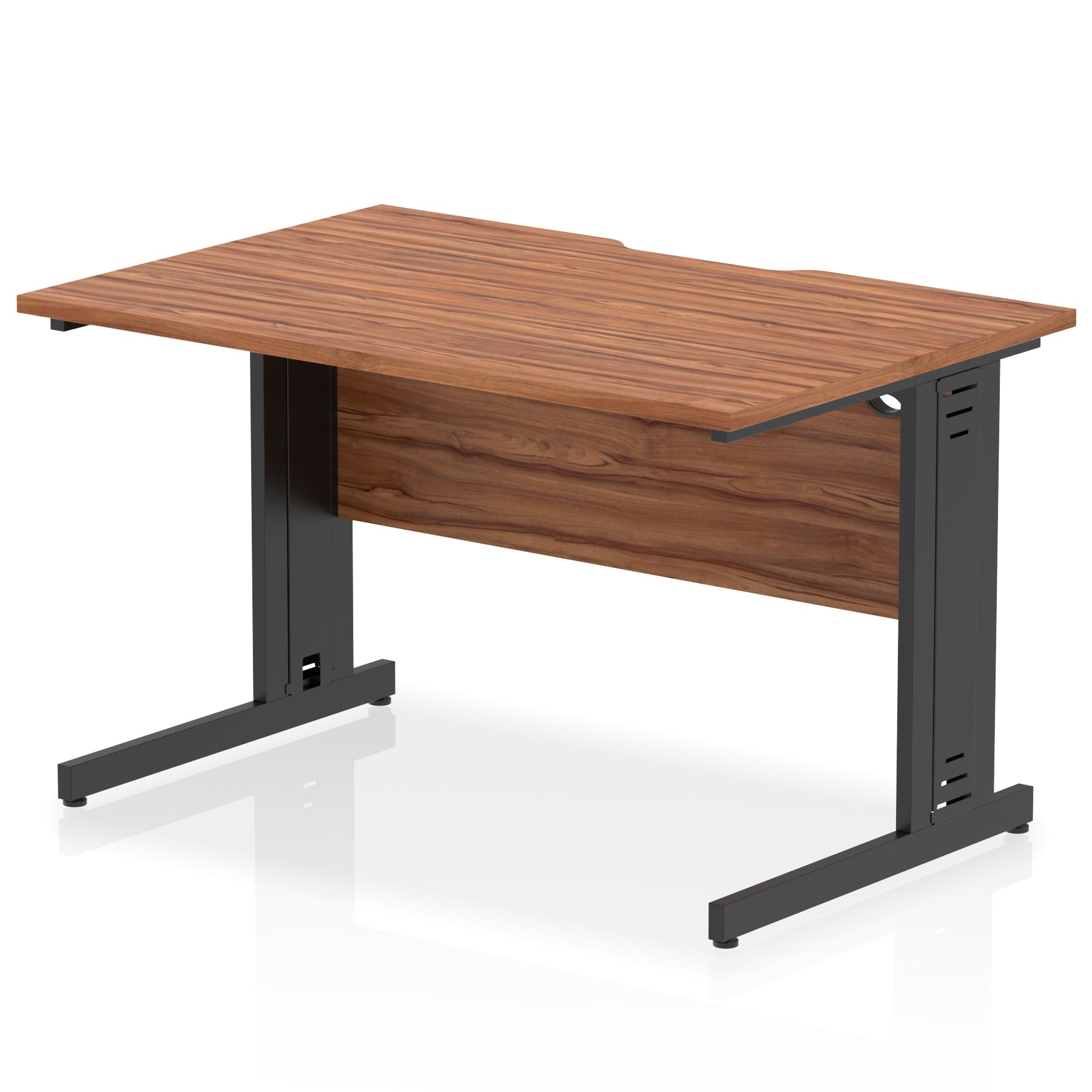 Impulse 1200mm Scalloped Edge Straight Office Desk with Cable Managed Legs, Multiple Desktop & Leg Colours, MFC, Self Assembly, 10 Year Warranty