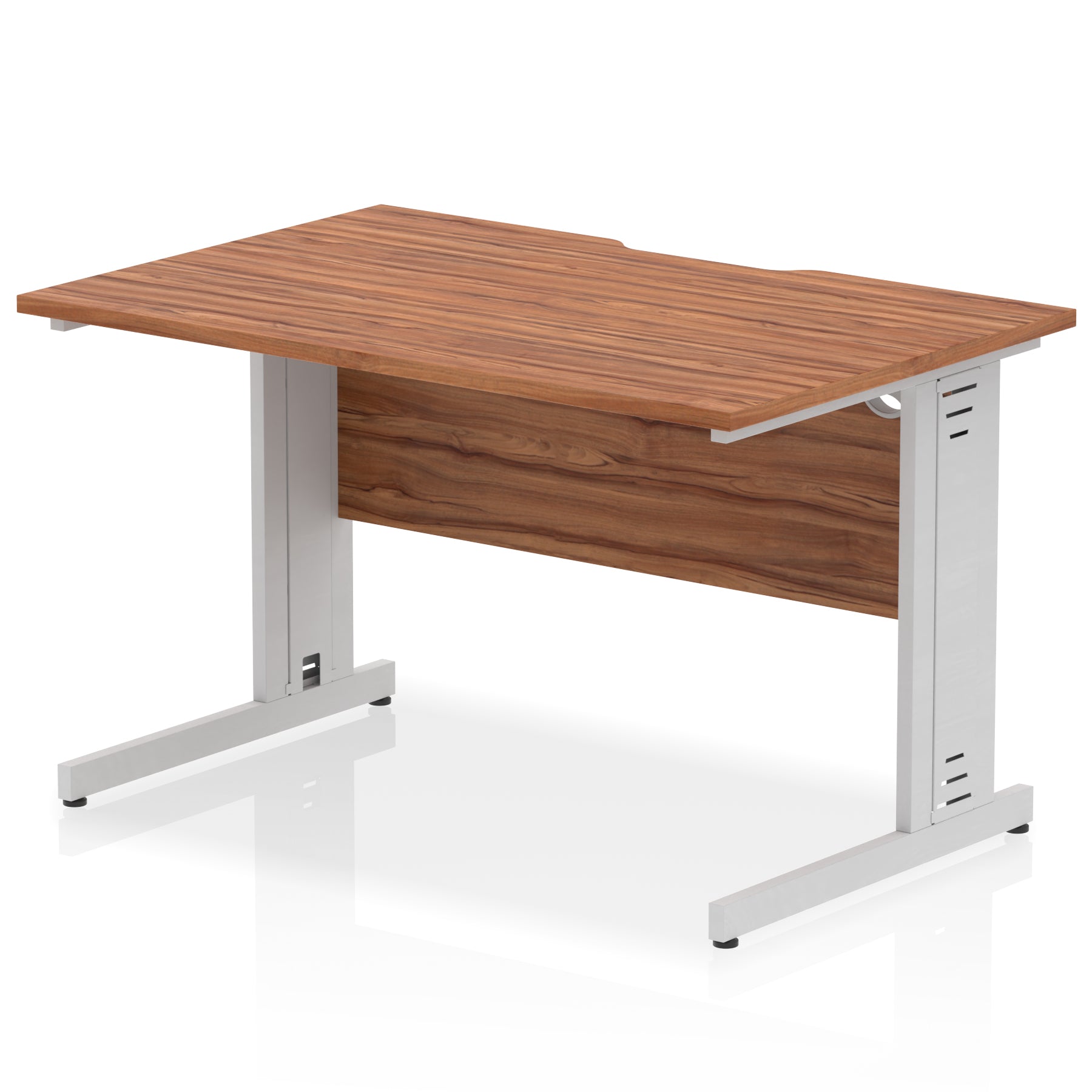 Impulse 1200mm Scalloped Edge Straight Office Desk with Cable Managed Legs, Multiple Desktop & Leg Colours, MFC, Self Assembly, 10 Year Warranty