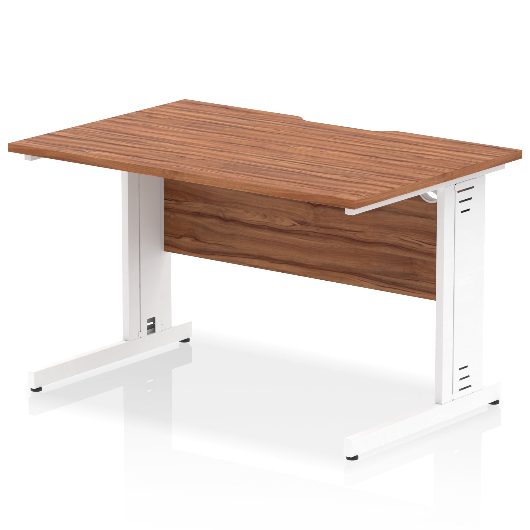 Impulse 1200mm Scalloped Edge Straight Office Desk with Cable Managed Legs, Multiple Desktop & Leg Colours, MFC, Self Assembly, 10 Year Warranty