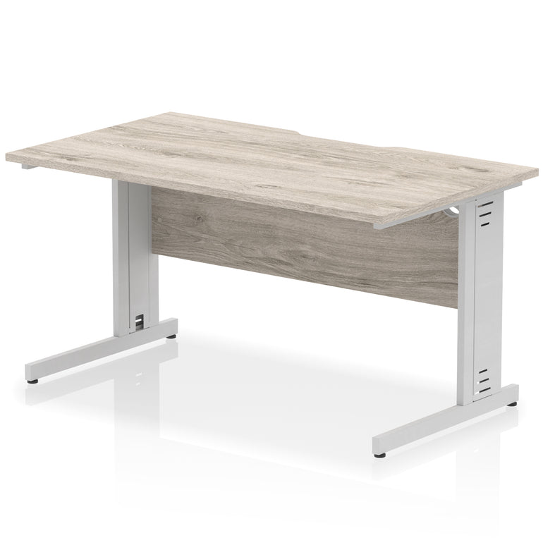 Impulse 1400mm Scalloped Edge Office Desk – Cable Managed Legs, Multiple Top & Frame Colours, Durable MFC, Self Assembly, 10 Year Warranty