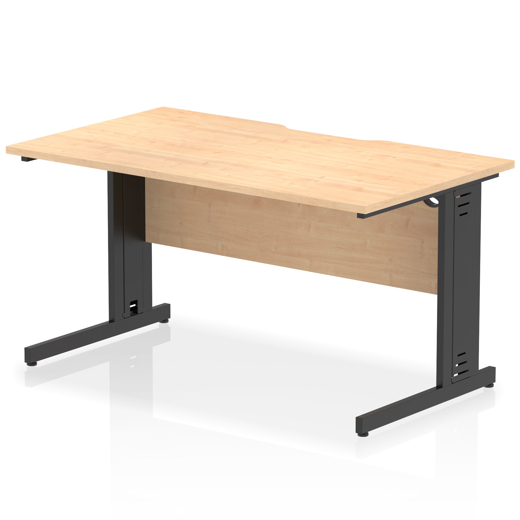 Impulse 1400mm Scalloped Edge Office Desk – Cable Managed Legs, Multiple Top & Frame Colours, Durable MFC, Self Assembly, 10 Year Warranty