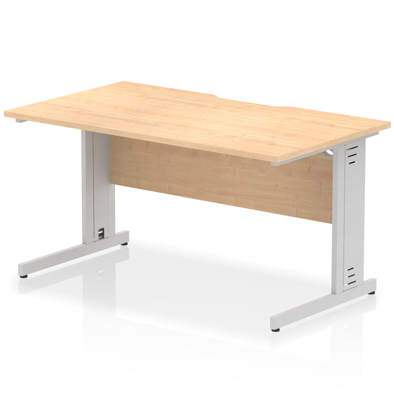 Impulse 1400mm Scalloped Edge Office Desk – Cable Managed Legs, Multiple Top & Frame Colours, Durable MFC, Self Assembly, 10 Year Warranty