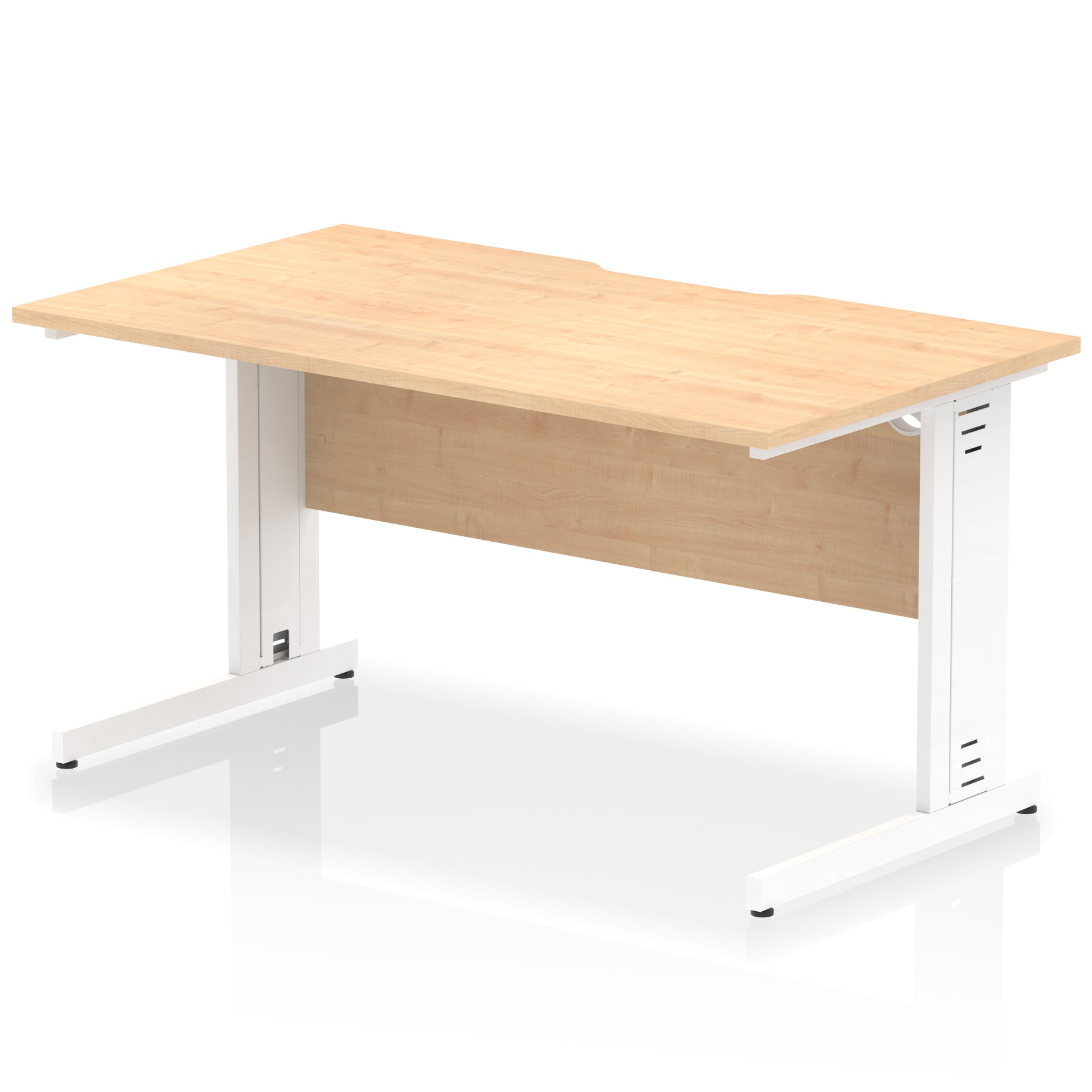 Impulse 1400mm Scalloped Edge Office Desk – Cable Managed Legs, Multiple Top & Frame Colours, Durable MFC, Self Assembly, 10 Year Warranty