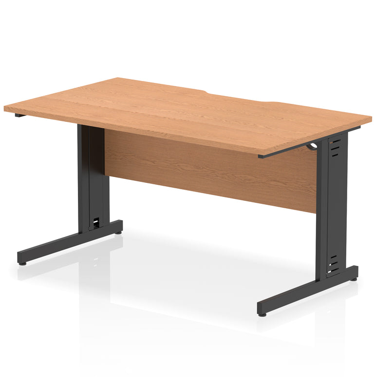 Impulse 1400mm Scalloped Edge Office Desk – Cable Managed Legs, Multiple Top & Frame Colours, Durable MFC, Self Assembly, 10 Year Warranty