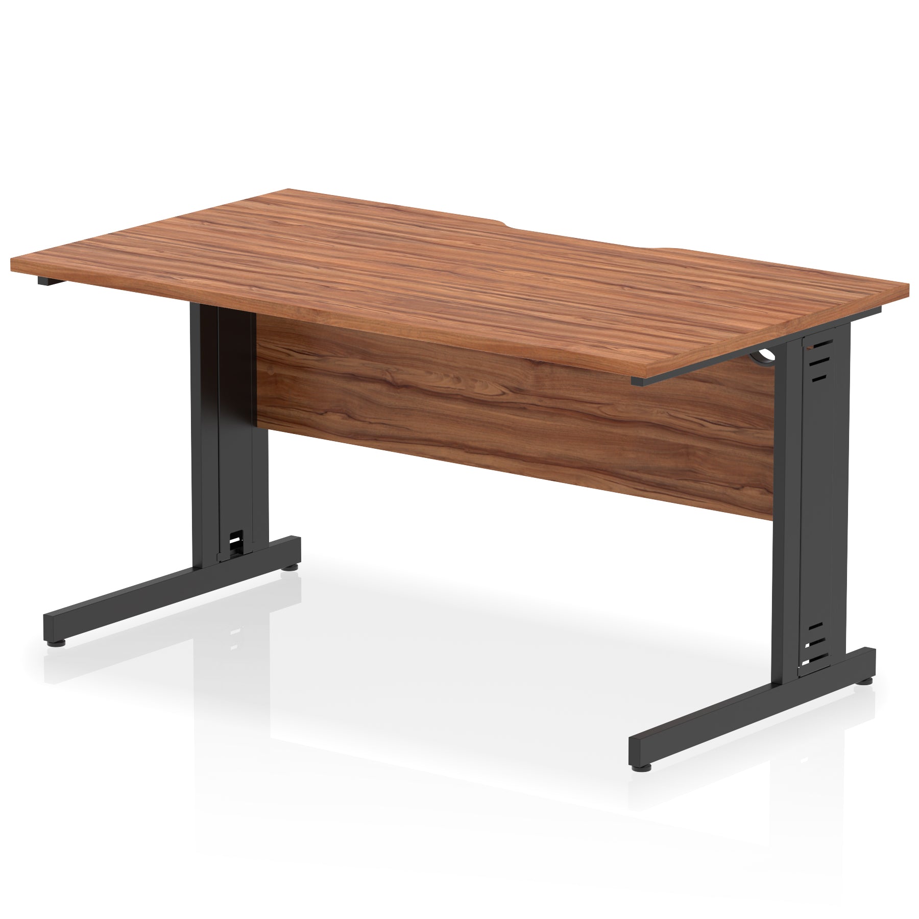 Impulse 1400mm Scalloped Edge Office Desk – Cable Managed Legs, Multiple Top & Frame Colours, Durable MFC, Self Assembly, 10 Year Warranty