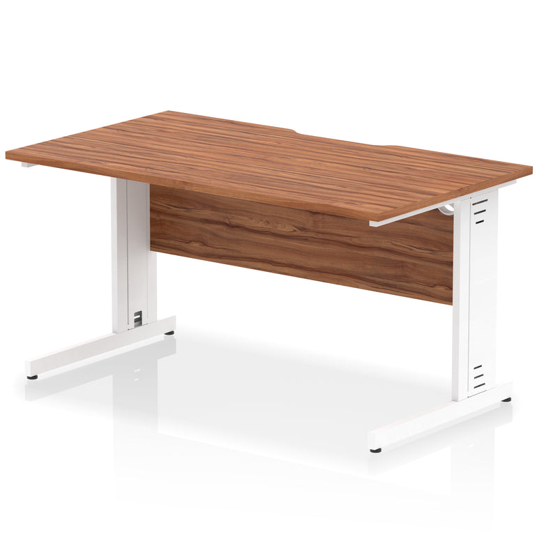 Impulse 1400mm Scalloped Edge Office Desk – Cable Managed Legs, Multiple Top & Frame Colours, Durable MFC, Self Assembly, 10 Year Warranty