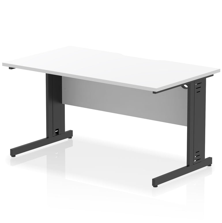 Impulse 1400mm Scalloped Edge Office Desk – Cable Managed Legs, Multiple Top & Frame Colours, Durable MFC, Self Assembly, 10 Year Warranty