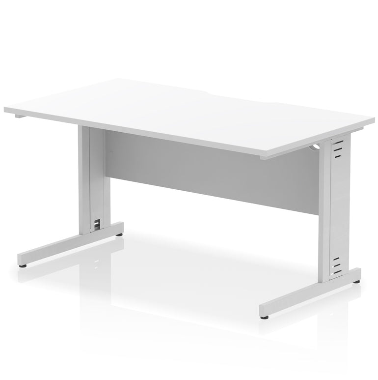 Impulse 1400mm Scalloped Edge Office Desk – Cable Managed Legs, Multiple Top & Frame Colours, Durable MFC, Self Assembly, 10 Year Warranty