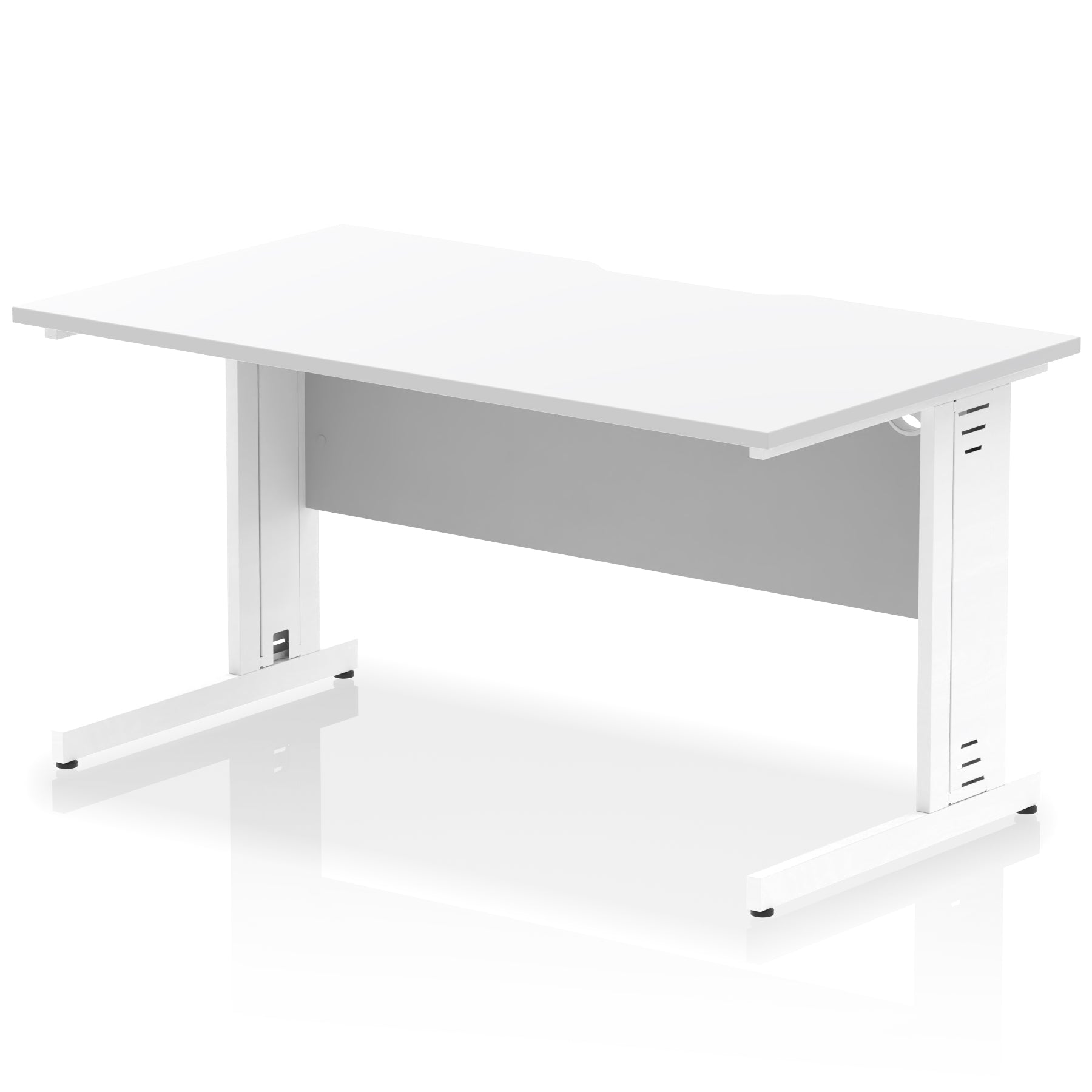 Impulse 1400mm Scalloped Edge Office Desk – Cable Managed Legs, Multiple Top & Frame Colours, Durable MFC, Self Assembly, 10 Year Warranty