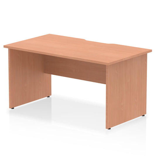 Impulse 1400mm Scalloped Edge Straight Desk with Panel End Legs, Multiple Desktop & Leg Colours, Durable MFC, Self-Assembly, 10 Year Warranty – Office or Home Use