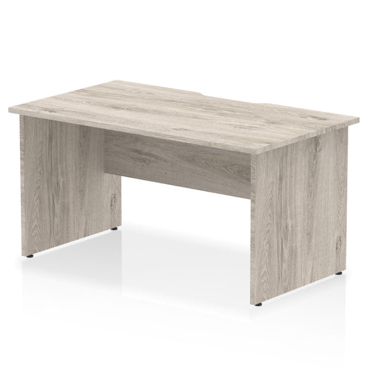 Impulse 1400mm Scalloped Edge Straight Desk with Panel End Legs, Multiple Desktop & Leg Colours, Durable MFC, Self-Assembly, 10 Year Warranty – Office or Home Use