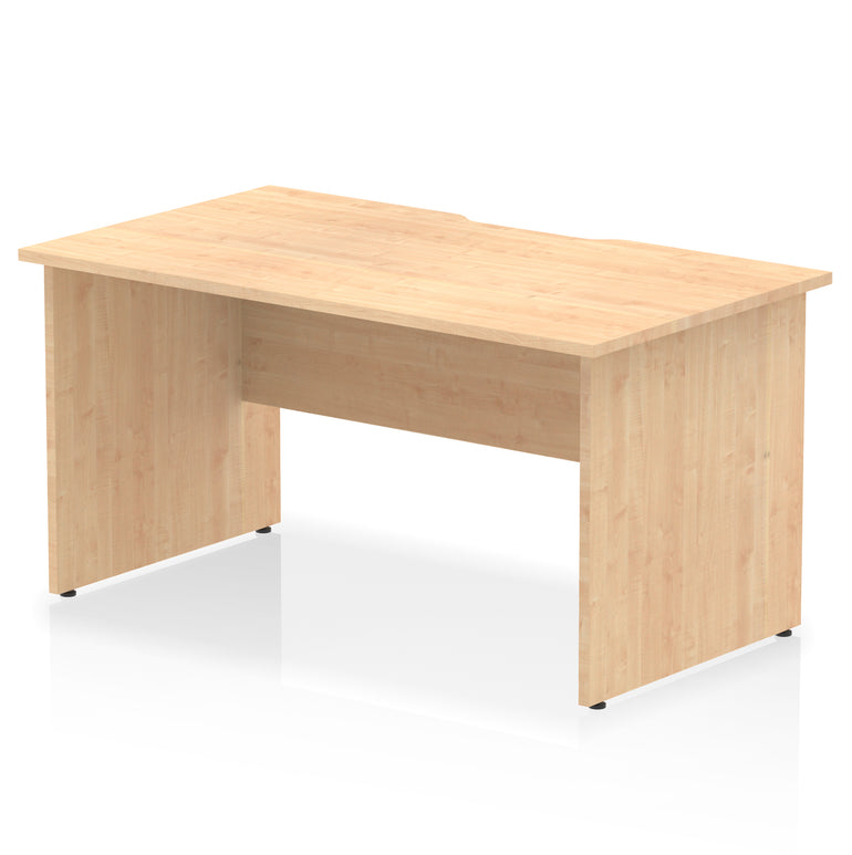 Impulse 1400mm Scalloped Edge Straight Desk with Panel End Legs, Multiple Desktop & Leg Colours, Durable MFC, Self-Assembly, 10 Year Warranty – Office or Home Use