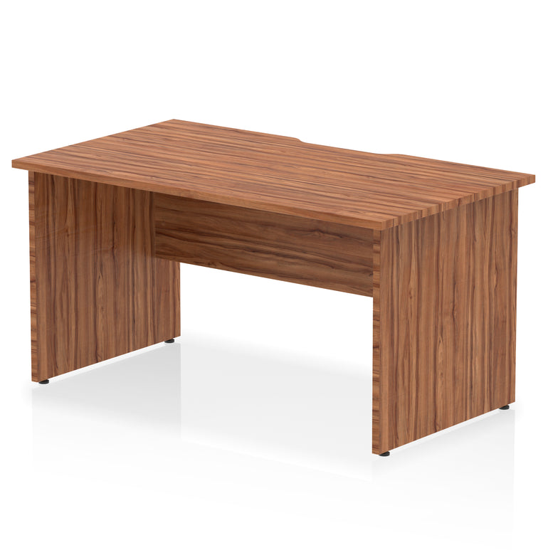 Impulse 1400mm Scalloped Edge Straight Desk with Panel End Legs, Multiple Desktop & Leg Colours, Durable MFC, Self-Assembly, 10 Year Warranty – Office or Home Use