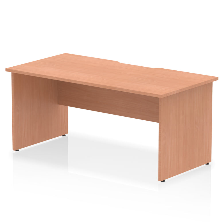 Impulse 1600mm Scalloped Edge Straight Office Desk with Panel End Legs, Multiple Top & Leg Colour Options, Durable MFC, 10 Year Warranty, Self-Assembly – Modern Workstation
