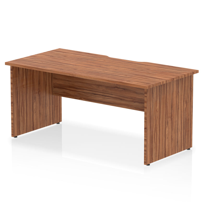 Impulse 1600mm Scalloped Edge Straight Office Desk with Panel End Legs, Multiple Top & Leg Colour Options, Durable MFC, 10 Year Warranty, Self-Assembly – Modern Workstation